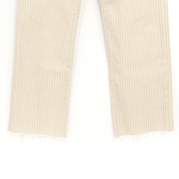 FRAME Le Jane Crop Tan‎ & White Stripe Denim Jeans Size 25 - Picture 4 of 11